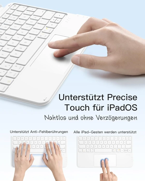 Inateck Ultraleicht Tastatur für iPad Air 6/iPad Air 5/iPad Pro 11", weiß, DE