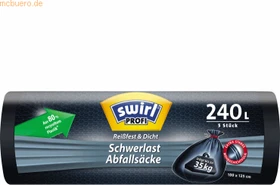Swirl Reißfest & Dicht Schwerlast-Abfallsäcke 240l,   5 Stück