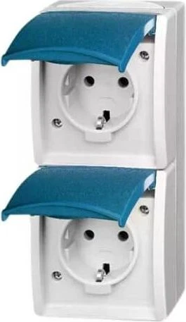 Busch-Jaeger Ocean SCHUKO Steckdose 2-fach, grau/blaugrün