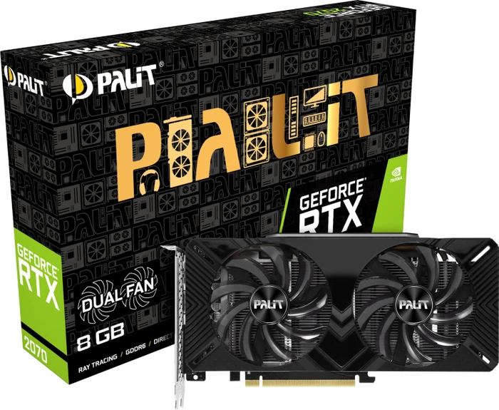 Palit GeForce RTX 2070 Dual, 8GB GDDR6, DVI, HDMI, DP
