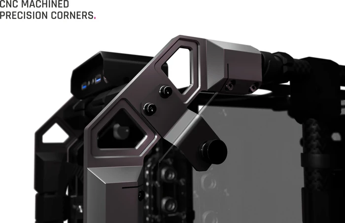 Alphacool Apex Pro Skeleton Carbon, schwarz, Glasfenster