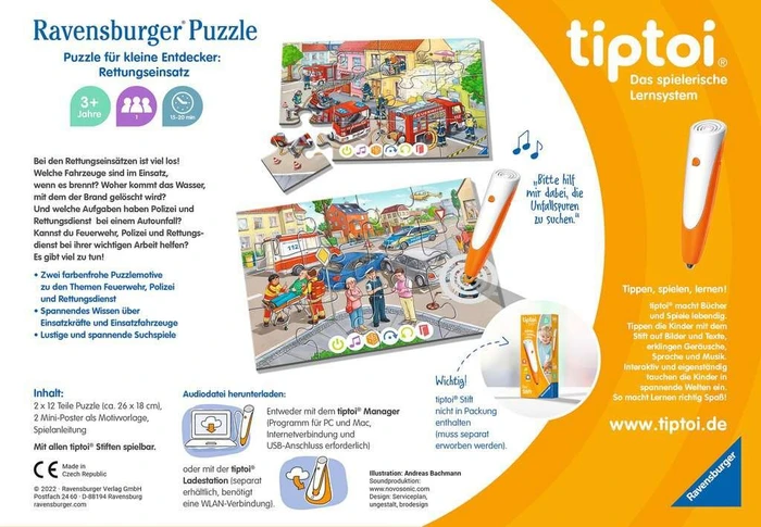 Ravensburger tiptoi Puzzle: Puzzle für kleine Entdecker: Rettungseinsatz