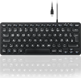 Perixx Periboard-432 Wired Slim Mini Scissor Keyboard, schwarz, USB, DE (11786)