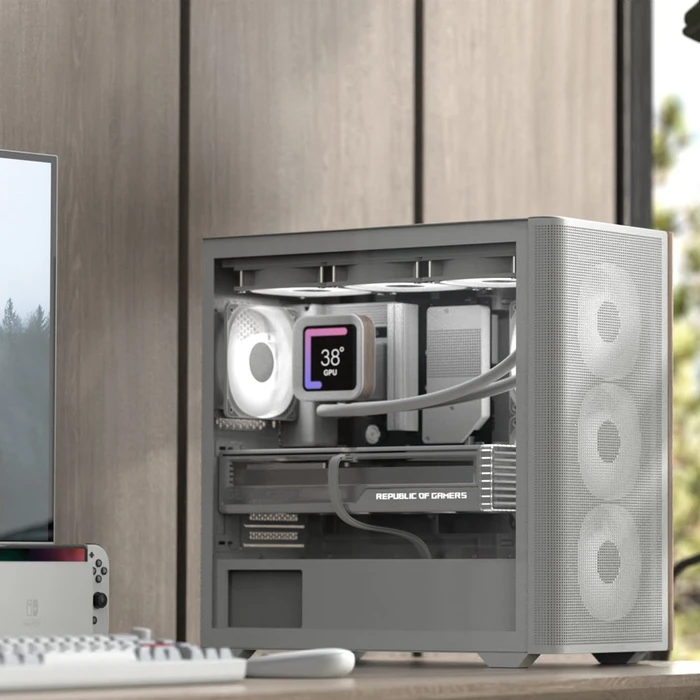 AeroCool D301A White, inkl. 4x Lüfter, Lüfter LED ARGB, Glasfenster