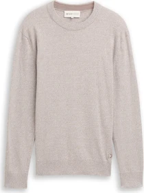 Tom Tailor Basic Strickpullover greyish brown white mouline (Herren)