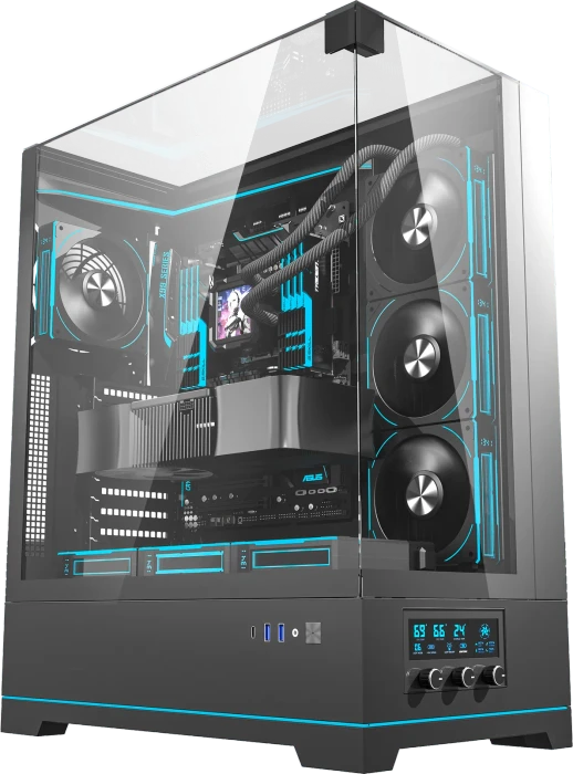 DarkFlash DY450L Pro Black, Glasfenster