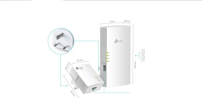TP-Link AV1000 AX1500 Gigabit Powerline ax Wi-Fi Kit, Powerline/WLAN-Access Point und Powerline-Adapter Set, 2er-Bundle