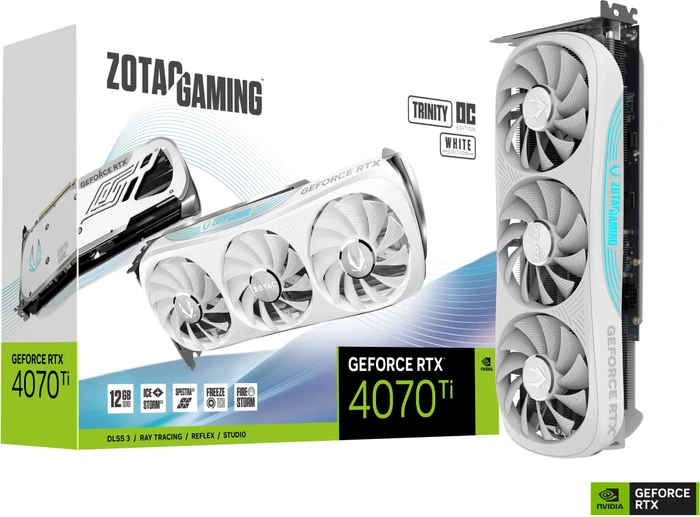 Zotac Gaming GeForce RTX 4070 Ti Trinity OC White Edition, 12GB GDDR6X, HDMI, 3x DP