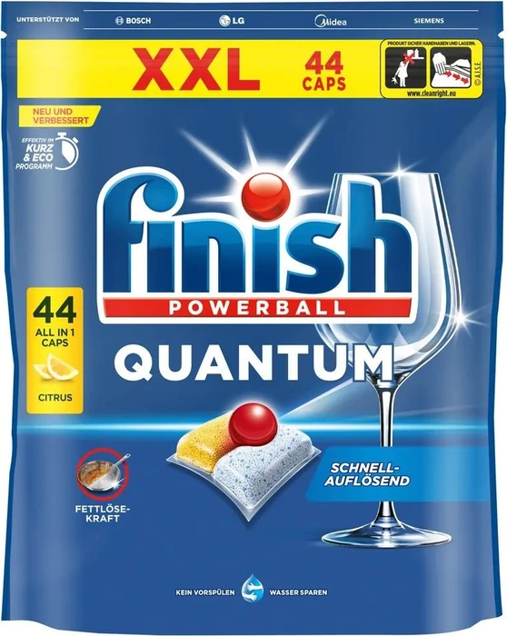 Finish Powerball Quantum All in 1 Citrus Geschirrspültabs, 44 Stück