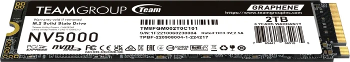 TeamGroup NV5000 2TB, Graphene, M.2 2280 / M-Key / PCIe 4.0 x4, Heatspreader