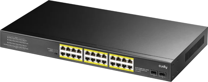 Cudy GS100 Series Rackmount Gigabit Switch, 24x RJ-45, 2x SFP, 300W PoE+