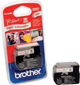 Brother M-K222BZ Beschriftungsband, 9mm, rot/weiß