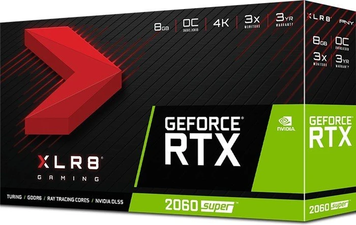 PNY GeForce RTX 2060 SUPER XLR8 Gaming OC Dual Fan, 8GB GDDR6, HDMI, 3x DP