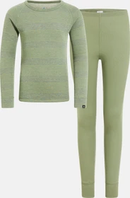 Odlo Active Warm Base Layer Set odlo steel grey melange/matte green (Junior)