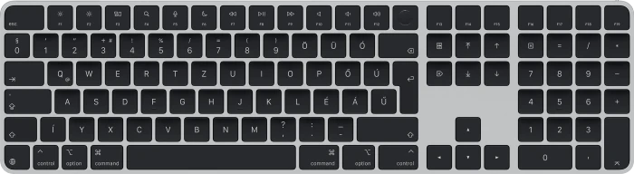 Apple Magic Keyboard mit Touch ID und Ziffernblock für Mac mit Apple Chip (USB-C), schwarz/silber, USB/Bluetooth, HU