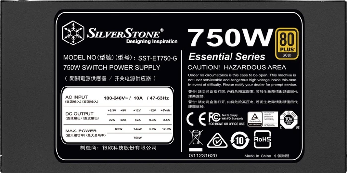 SilverStone Essential Gold ET750-G 750W, ATX 2.4