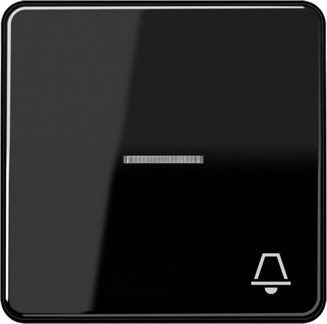 Jung Serie CD Wippe Duroplast mit Symbol "Klingel" und Lichtleiter, schwarz