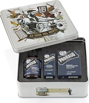 Proraso Azur Lime Bartshampoo 200ml + Balsam 100ml + Bartöl 30ml Geschenkset