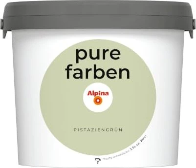 Alpina Farben Pure Farben Wandfarbe pistaziengrün innen grün, 2.5l