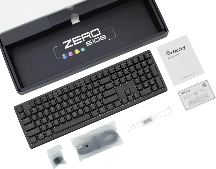 Ducky Zero 6108 Wireless, Classic Black, LEDs RGB, MX2A RGB BLUE, USB/Bluetooth, DE
