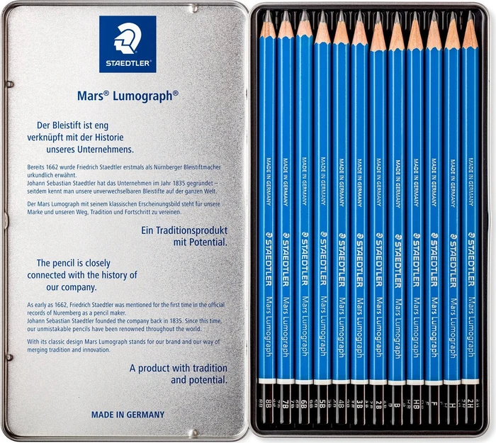 Staedtler Mars Lumograph 100 Bleistift sortiert, 12er-Set