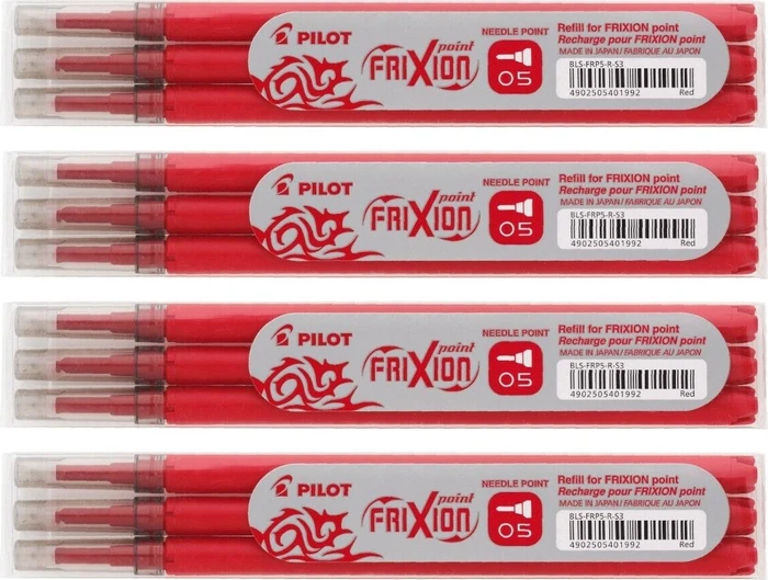 Pilot FriXion Point BLS-FRP5-R-S3 Rollerballmine RB 0.5mm rot, 4er-Pack