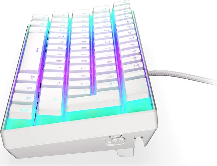 Endorfy Thock Compact Wireless Pudding, Onyx White, PBT, LEDs RGB, hot-swap, Kailh Box RED, USB/Bluetooth, DE