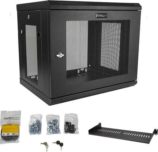 StarTech RK9WALM Wandgehäuse 9HE, schwarz, 450mm tief