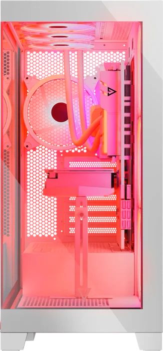 Modecom Volcano Space Apex ARGB Midi White, weiß, Glasfenster