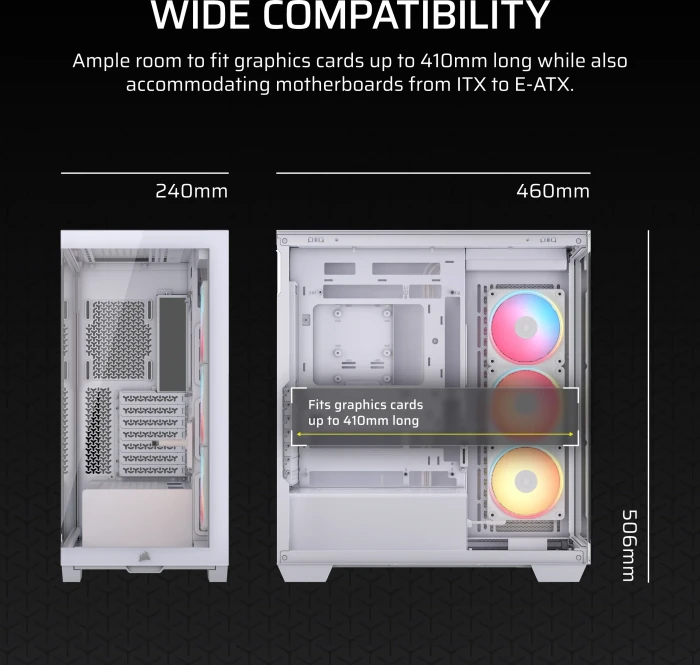 Corsair 3500X LX-R RGB iCUE LINK, weiß, Glasfenster