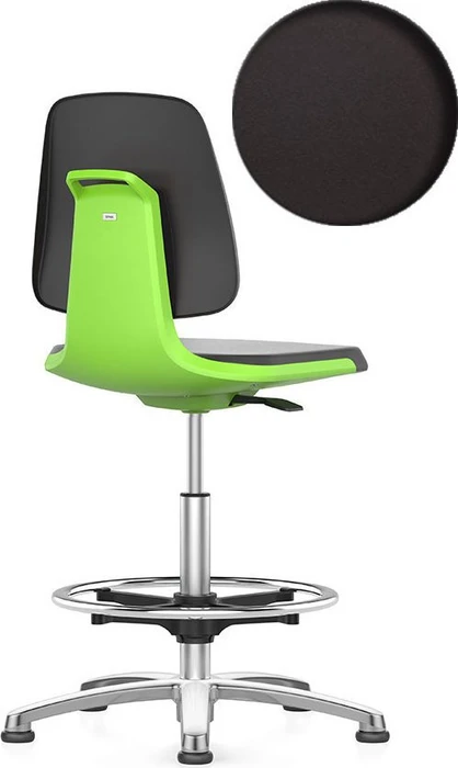 Bimos Labsit 4 Arbeitsdrehstuhl mit Gleiter und Fußring, Integralschaum, grün