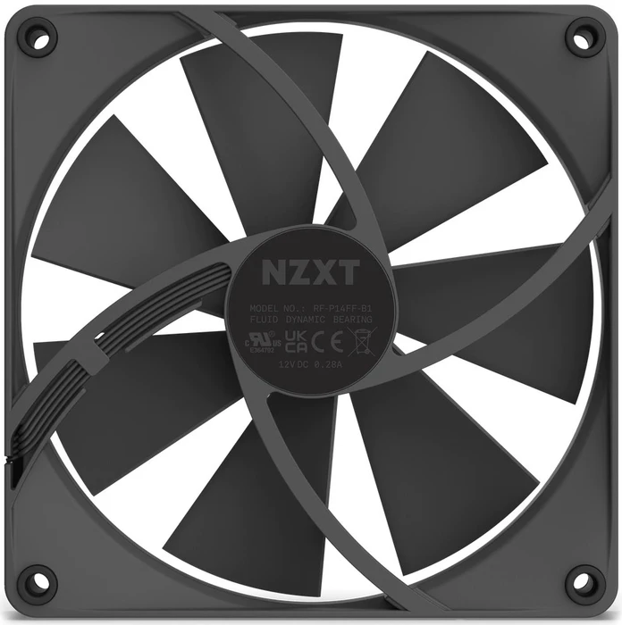 NZXT F Series F140P (2022), Matte Black, schwarz, 140mm