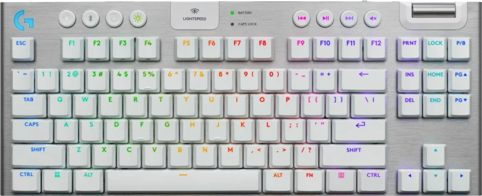 Logitech G915 X Lightspeed TKL, weiß, LEDs RGB, GL TACTILE, USB/Bluetooth, UK