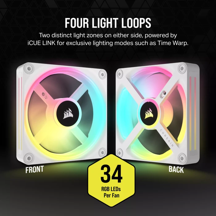 Corsair iCUE LINK QX120 RGB Expansion Kit, weiß, 120mm