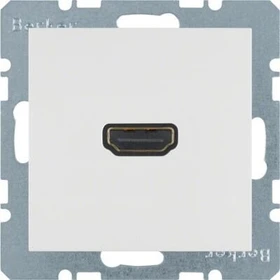 Berker HDMI Steckdose 90°-Steckanschluss, polarweiß glänzend