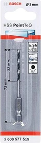 Bosch Professional HSS PointTeQ Spiralbohrer, 3x33x72mm, 1 Stück