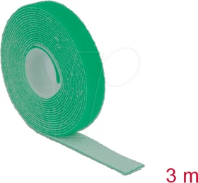 DeLOCK Klettband auf Rolle, 13mm, 3m, grün