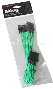 BitFenix Alchemy 4-Pin Molex auf 3x 4-Pin Molex 55cm, sleeved grün