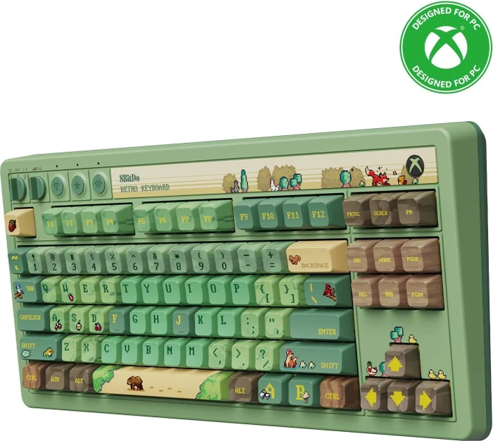 8BitDo Retro 87 Mechanical Keyboard, Forest Wonder, grün, Core Green Tactile, USB/Bluetooth, US