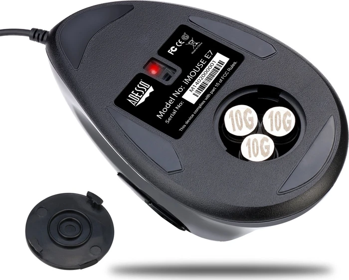 Adesso iMouse E7 Vertical Ergonomic Programmable Mouse schwarz, Linkshänder, USB
