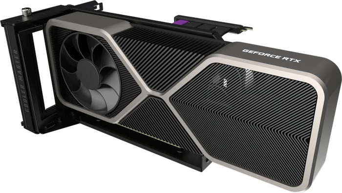 Cooler Master Vertical Graphics Card Holder Kit V3 Riser Card, inkl. PCI-Slot Blende, gewinkelt, PCIe 4.0, 165mm, schwarz