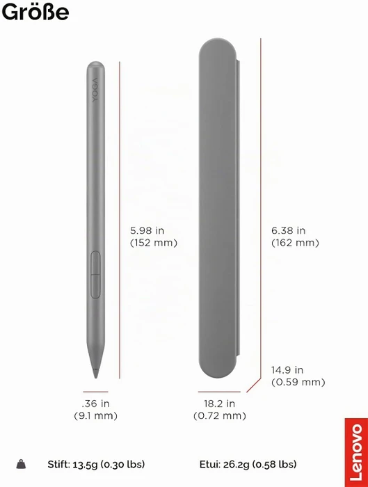Lenovo Yoga Pen 2 with Pen Case, Luna Grey