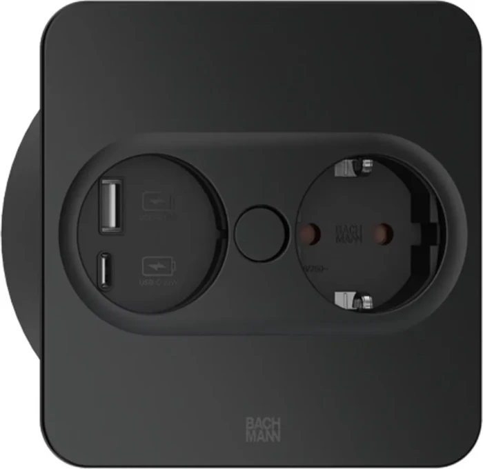 Bachmann Twist 2, 1-fach, 1x USB-Charger A/C, eckig, 2m, weiß