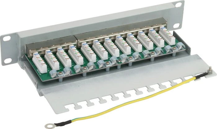 InLine Rackmount RJ-45 Patchfeld, 12x Keystone RJ-45, grau