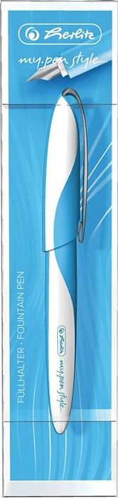 Herlitz my.pen style weiß/ocean blue, rechte Hand/linke Hand, mittel, Folienbox