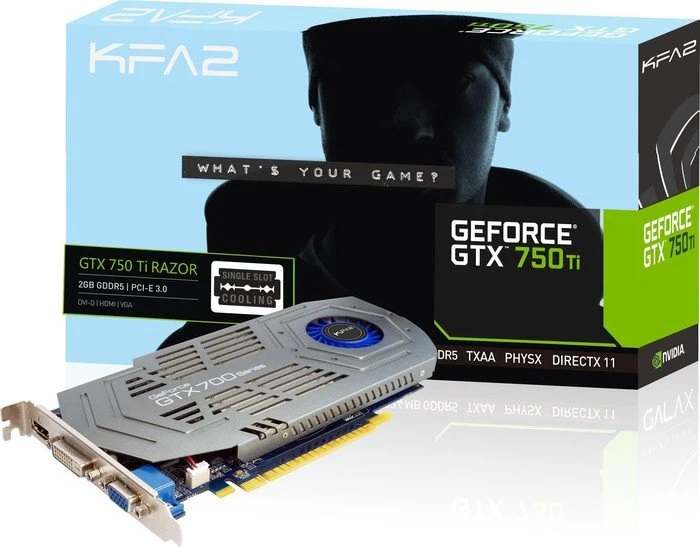 KFA2 GeForce GTX 750 Ti Razor, 2GB GDDR5, VGA, DVI, HDMI