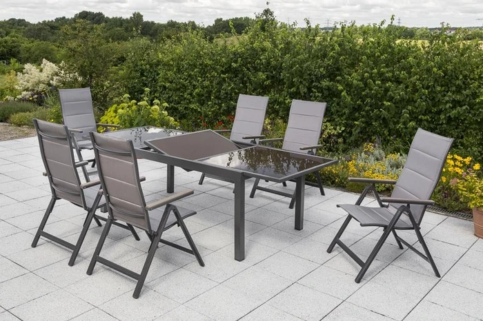 Merxx Trivero Gartenmöbel-Set diamantbraun/graphit, 7-tlg.