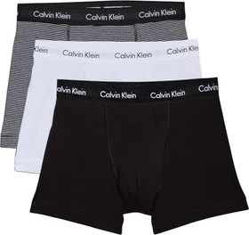 Calvin Klein Cotton Stretch 3er Boxer Briefs white/b&w stripe/black (Herren)