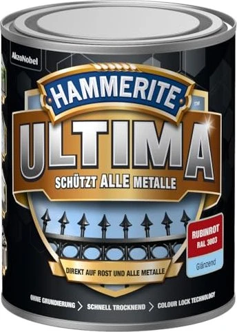 Hammerite Ultima Metallschutz-Lack außen glänzend rubinrot, 750ml
