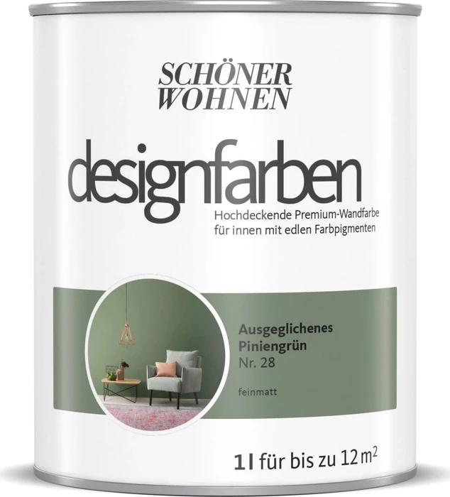 Schöner Wohnen Designfarben innen ausgeglichenes piniengrün, 1l